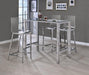 Tolbert Bar Table with Glass Top Chrome - Casa Morelos / Coahuila Furniture (Oklahoma City, OK)