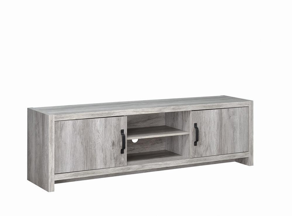 Burke 2-door TV Console Grey Driftwood - Casa Morelos / Coahuila Furniture (Oklahoma City, OK)