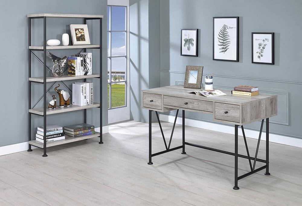 Analiese 4-shelf Open Bookcase Grey Driftwood - Casa Morelos / Coahuila Furniture (Oklahoma City, OK)