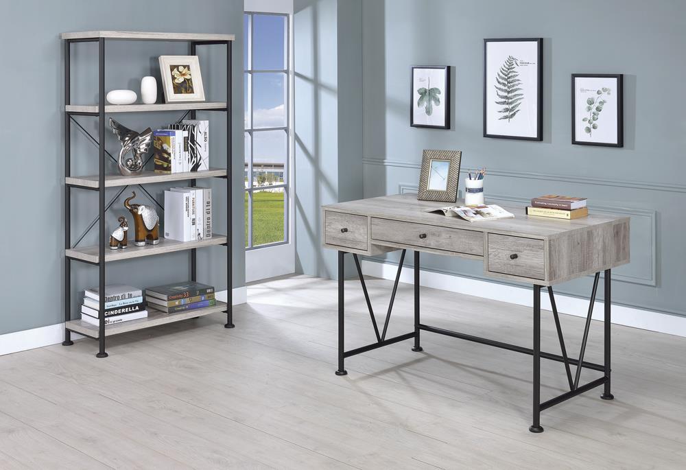 Analiese 4-shelf Open Bookcase Grey Driftwood - Casa Morelos / Coahuila Furniture (Oklahoma City, OK)