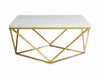 Meryl Square Coffee Table White and Gold - Casa Morelos / Coahuila Furniture (Oklahoma City, OK)