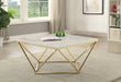 Elana Rectangle 2-shelf Coffee Table Glossy White - Casa Morelos / Coahuila Furniture (Oklahoma City, OK)