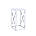 Edmund Accent Table with X-cross Glossy White and Chrome - Casa Morelos / Coahuila Furniture (Oklahoma City, OK)