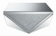 Amore Square Coffee Table with Triangle Detailing Silver and Clear Mirror - Casa Morelos / Coahuila Furniture (Oklahoma City, OK)
