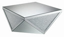 Amore Square Coffee Table with Triangle Detailing Silver and Clear Mirror - Casa Morelos / Coahuila Furniture (Oklahoma City, OK)