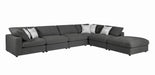 Serene Upholstered Rectangular Ottoman Charcoal - Casa Morelos / Coahuila Furniture (Oklahoma City, OK)