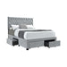 Soledad Eastern King, Full, & Queen 4-drawer Button Tufted Storage Bed Black & White - Casa Morelos / Coahuila Furniture (Oklahoma City, OK)