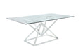 Beaufort Rectangle Glass Top Dining Table Chrome - Casa Morelos / Coahuila Furniture (Oklahoma City, OK)