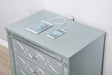 Gunnison 2-drawer Nightstand Silver Metallic - Casa Morelos / Coahuila Furniture (Oklahoma City, OK)