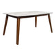 Everett Faux Marble Top Dining Table Natural Walnut and White - Casa Morelos / Coahuila Furniture (Oklahoma City, OK)