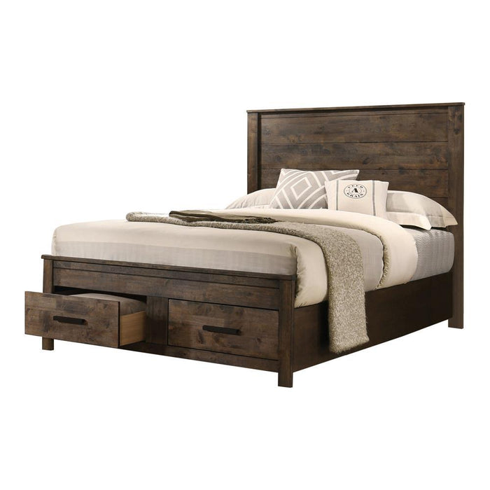 Woodmont Eastern King & Queen Storage Bed Rustic Golden Brown - Casa Morelos / Coahuila Furniture (Oklahoma City, OK)