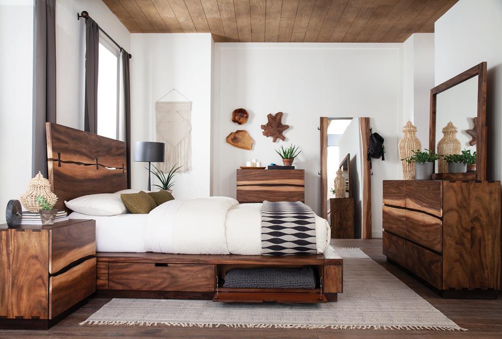 Winslow California King, E.King & Queen Bed Smokey Walnut and Coffee Bean - Casa Morelos / Coahuila Furniture (Oklahoma City, OK)