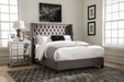 Bancroft Demi-wing Upholstered California King, E.King, Queen & Full Bed Grey - Casa Morelos / Coahuila Furniture (Oklahoma City, OK)