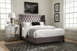 Bancroft Demi-wing Upholstered California King, E.King, Queen & Full Bed Grey - Casa Morelos / Coahuila Furniture (Oklahoma City, OK)