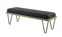 Chad Upholstered Bench with Hairpin Legs Dark Blue - Casa Morelos / Coahuila Furniture (Oklahoma City, OK)