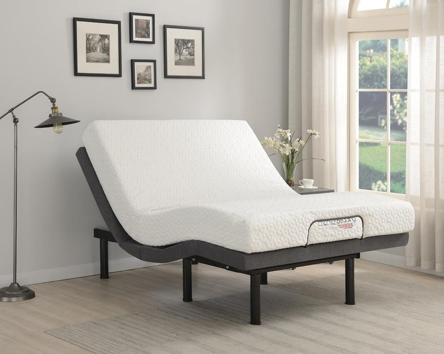 Clara Eastern King, E.King, Queen, & Twin XL Adjustable Bed Base Grey and Black - Casa Morelos / Coahuila Furniture (Oklahoma City, OK)