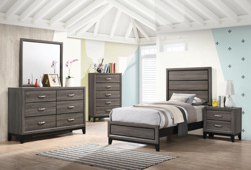 Watson Full & Twin Panel Bed Grey Oak - Casa Morelos / Coahuila Furniture (Oklahoma City, OK)