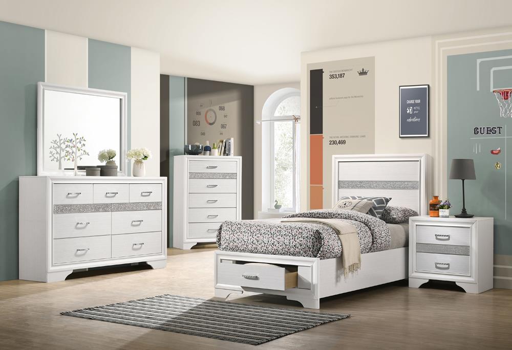 Miranda Full & Twin Storage Bed White - Casa Morelos / Coahuila Furniture (Oklahoma City, OK)