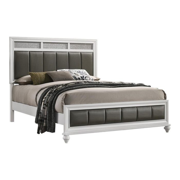 Barzini California King, E.King, & Queen Upholstered Panel Bed White - Casa Morelos / Coahuila Furniture (Oklahoma City, OK)