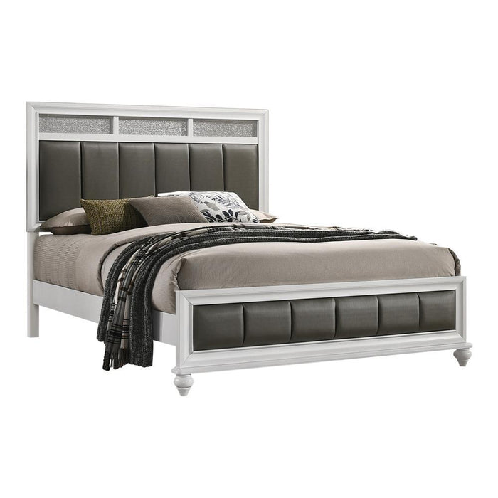 Barzini California King, E.King, & Queen Upholstered Panel Bed White - Casa Morelos / Coahuila Furniture (Oklahoma City, OK)