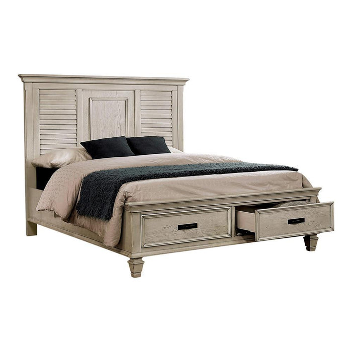 Franco Eastern King & Queen Storage Bed Antique White - Casa Morelos / Coahuila Furniture (Oklahoma City, OK)