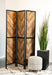 Marlene Herringbone Pattern 3-panel Screen Rustic Tobacco and Black - Casa Morelos / Coahuila Furniture (Oklahoma City, OK)