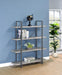 Cole 4-Shelf Bookcase Grey Driftwood and Gunmetal - Casa Morelos / Coahuila Furniture (Oklahoma City, OK)