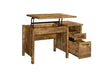 Delwin Lift Top Office Desk with File Cabinet Antique Nutmeg - Casa Morelos / Coahuila Furniture (Oklahoma City, OK)
