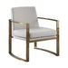 Cory Concave Metal Arm Accent Chair Cream and Bronze - Casa Morelos / Coahuila Furniture (Oklahoma City, OK)