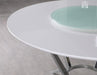 Abby Round Dining Table with Lazy Susan White and Chrome - Casa Morelos / Coahuila Furniture (Oklahoma City, OK)