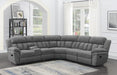 Bahrain 6-piece Upholstered Motion Sectional Charcoal - Casa Morelos / Coahuila Furniture (Oklahoma City, OK)