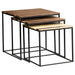 Belcourt 3-piece Square Nesting Tables Natural and Black - Casa Morelos / Coahuila Furniture (Oklahoma City, OK)
