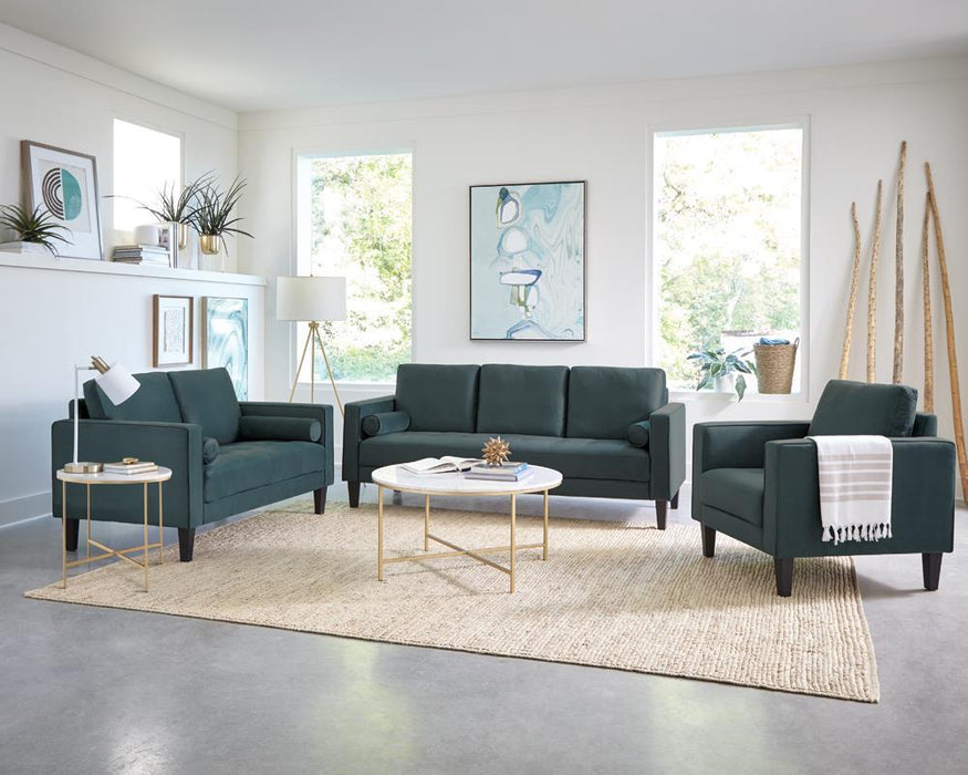 Ellison Round X-cross End Table White and Gold - Casa Morelos / Coahuila Furniture (Oklahoma City, OK)