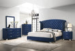Melody California King, Eastren King, Queen Wingback Upholstered Bed Pacific Blue & Grey - Casa Morelos / Coahuila Furniture (Oklahoma City, OK)