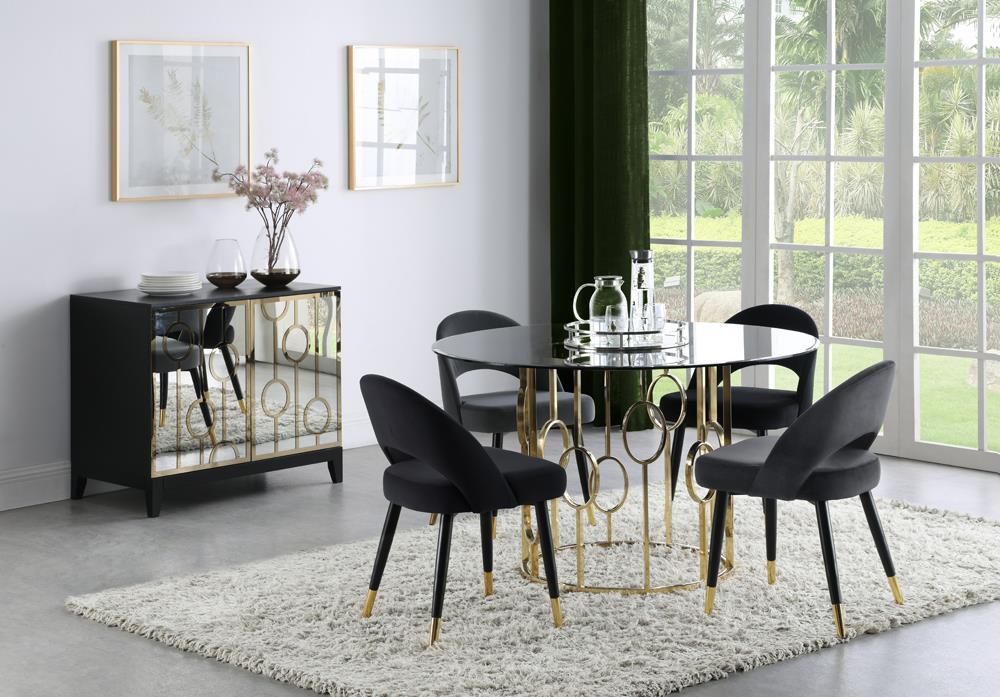 Lindsey Arched Back Upholstered Side Chairs Black (Set of 2) - Casa Morelos / Coahuila Furniture (Oklahoma City, OK)