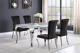 Carone Rectangular Glass Top Dining Table White and Chrome - Casa Morelos / Coahuila Furniture (Oklahoma City, OK)
