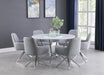 Abby Flare Arm Side Chair Light Grey and Chrome - Casa Morelos / Coahuila Furniture (Oklahoma City, OK)