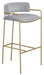 Comstock Upholstered Low Back Stool Grey and Gold - Casa Morelos / Coahuila Furniture (Oklahoma City, OK)