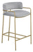 Comstock Upholstered Low Back Stool Grey and Gold - Casa Morelos / Coahuila Furniture (Oklahoma City, OK)