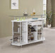 Gideon Crescent Shaped Glass Top Bar Unit with Drawer - Casa Morelos / Coahuila Furniture (Oklahoma City, OK)