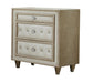 Antonella 3-drawer Upholstered Nightstand Ivory and Camel - Casa Morelos / Coahuila Furniture (Oklahoma City, OK)