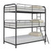 Garner Triple Twin Bunk Bed with Ladder Gunmetal - Casa Morelos / Coahuila Furniture (Oklahoma City, OK)