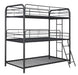 Garner Triple Twin Bunk Bed with Ladder Gunmetal - Casa Morelos / Coahuila Furniture (Oklahoma City, OK)