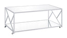 Provins 3-piece Occasional Table Set Clear Mirror and Chrome - Casa Morelos / Coahuila Furniture (Oklahoma City, OK)