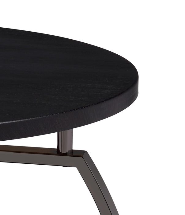 Dacre Round Coffee Table Dark Grey and Black Nickel - Casa Morelos / Coahuila Furniture (Oklahoma City, OK)