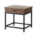 Byers Square 1-drawer End Table Brown Oak and Sandy Black - Casa Morelos / Coahuila Furniture (Oklahoma City, OK)