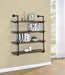 Elmcrest 40-inch Wall Shelf Black and Rustic Oak - Casa Morelos / Coahuila Furniture (Oklahoma City, OK)