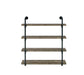 Elmcrest 40-inch Wall Shelf Black and Rustic Oak - Casa Morelos / Coahuila Furniture (Oklahoma City, OK)