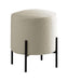 Basye Round Upholstered Ottoman Beige and Matte Black - Casa Morelos / Coahuila Furniture (Oklahoma City, OK)