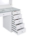 Percy 7-drawer Glass Top Vanity Desk with Lighting White - Casa Morelos / Coahuila Furniture (Oklahoma City, OK)